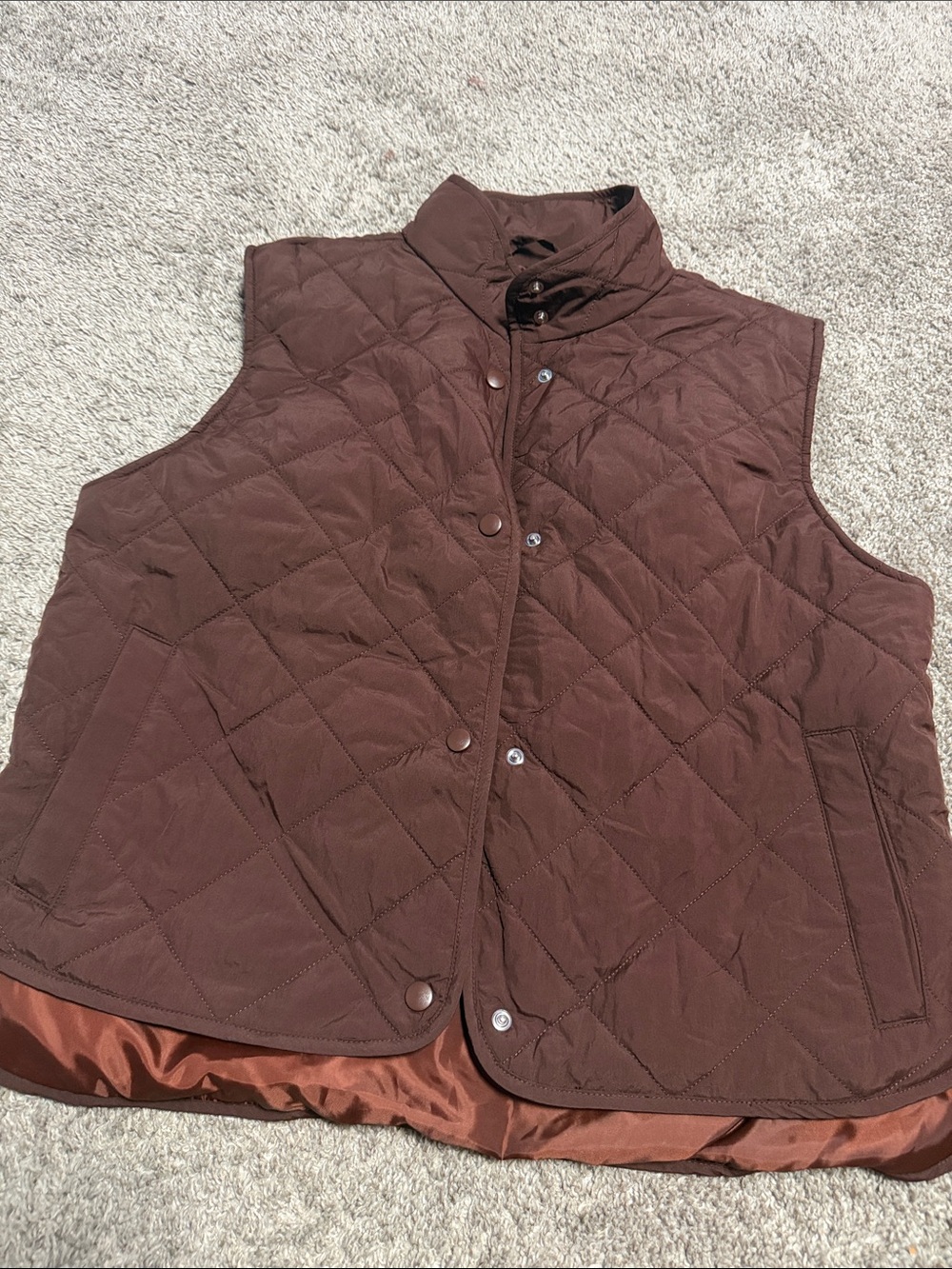 a new day Quilted Brown Sleeveless Vest
